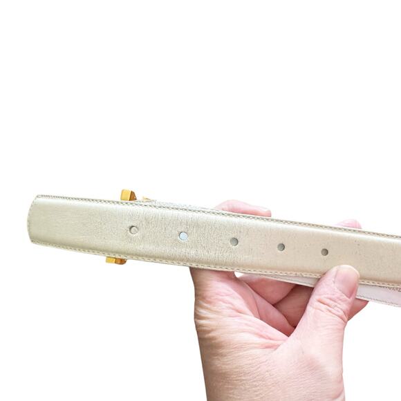 VTG Toledano Genuine Leather Belt Gold Ornate Buckle 29” - 31” Approx Small Boho - Picture 8 of 8